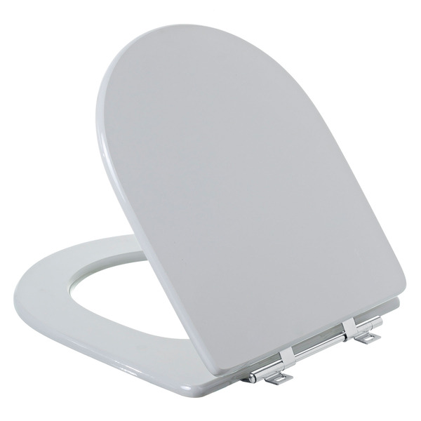 Assento Sanitário Formatos Riviera, Nexo e Smart com Fechamento Comum Quadrado MDF Cinza Sicmol - Imagem 3