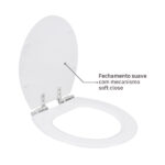 Assento Sanitário Convencional com Soft Close Oval Poliéster Branco Sensea - Imagem 7