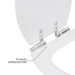 Assento Sanitário Convencional com Soft Close Oval Poliéster Branco Sensea - Imagem 4