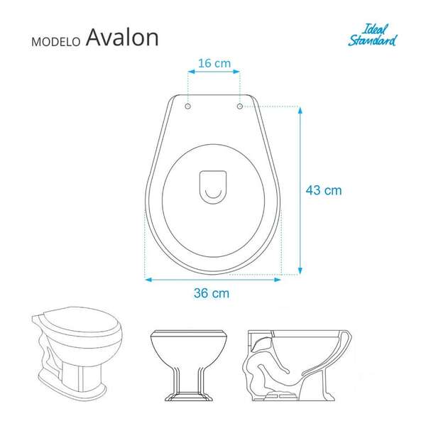 Assento Sanitário Avalon Bone (bege Claro) Para Vaso Ideal Standard - Imagem 5