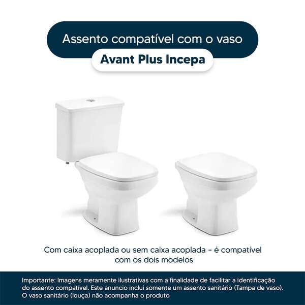 Assento Sanitário Avant Plus Branco Para Vaso Incepa - Imagem 4