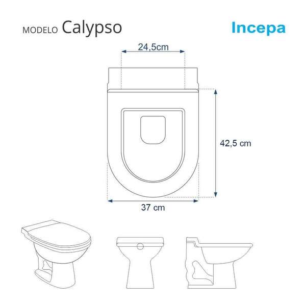 Assento Sanitário Calypso Branco Para Vaso Incepa Laufen - Imagem 3