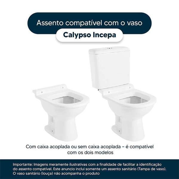 Assento Sanitário Calypso Branco Para Vaso Incepa Laufen - Imagem 4