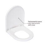 Assento Sanitário Carrara|Duna Polipropileno Fechamento Suave Branco Sensea - Imagem 4