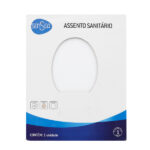 Assento Sanitário Formatos Carrara com Fechamento Comum Quadrado Poliéster Branco Sensea - Imagem 5