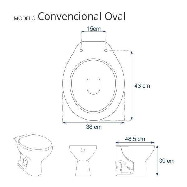 Assento Sanitário Convencional Oval Branco Para Vaso Deca - Imagem 4