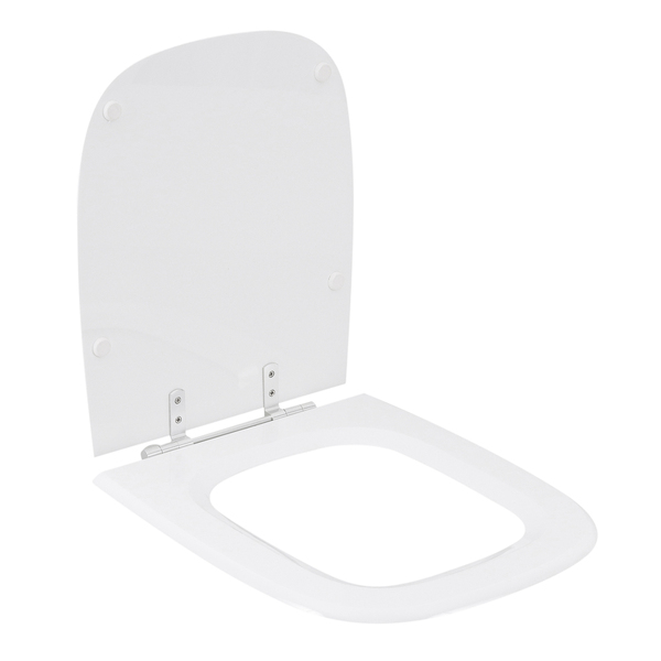 Assento Sanitário Formatos Debba com Fechamento Comum Quadrado Poliéster Branco Sensea