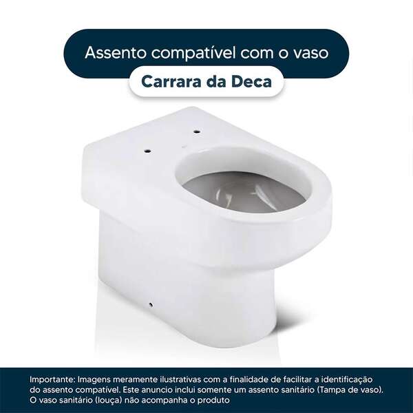 Assento Sanitário Fechamento Lento Carrara Branco Louça Deca - Imagem 4