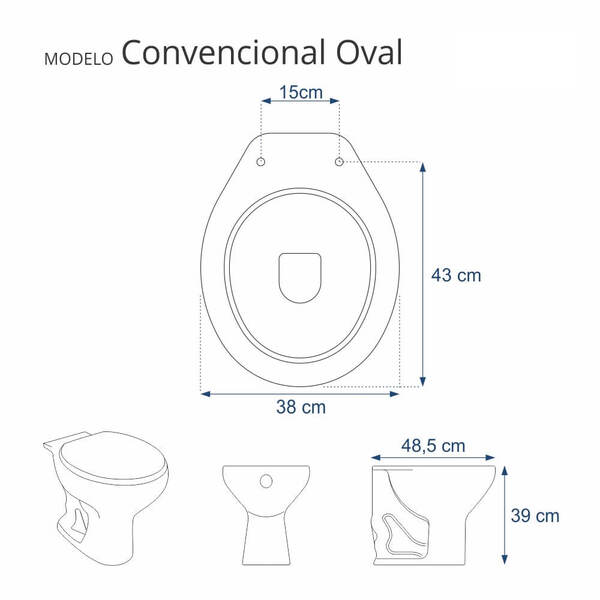 Assento Sanitário Fechamento Lento Convencional Oval Branco Para Louça Icasa - Imagem 2
