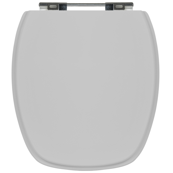 Assento Sanitário Formatos Monte Carlo com Fechamento Comum Quadrado Madeira Cinza Sicmol