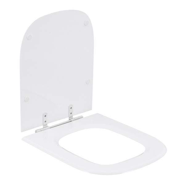 Assento Sanitário Formatos Gap com Fechamento Comum Quadrado Poliéster Branco Sensea