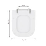 Assento Sanitário Formatos Gap com Fechamento Comum Quadrado Poliéster Branco Sensea - Imagem 7