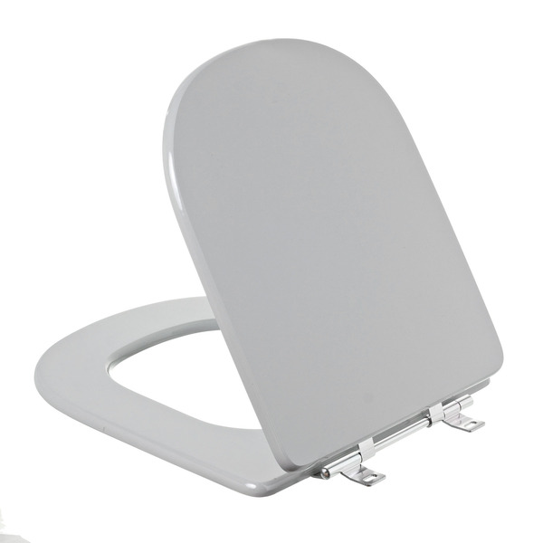 Assento Sanitário Formatos Vogue Plus e Etna com Fechamento Comum Quadrado MDF Cinza Real Sicmol - Imagem 3