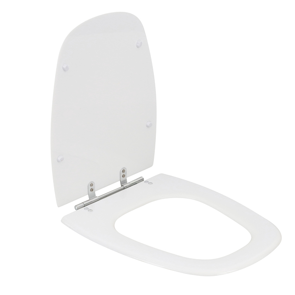 Assento Sanitário Formatos Monte Carlo e Turim com Fechamento Comum Quadrado Poliéster Branco Sensea