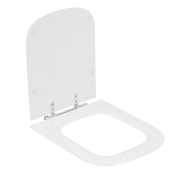 Assento Sanitário Formatos Quadra com Fechamento Comum Quadrado Poliéster Branco Sensea
