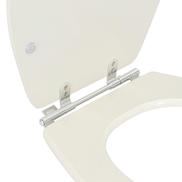 Assento Sanitário Formatos Ravena, Targa, Izy e Studio com Fechamento Comum Oval MDF Creme Sicmol - Imagem 5