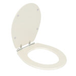 Assento Sanitário Formatos Ravena, Targa, Izy e Studio com Fechamento Comum Oval MDF Creme Sicmol
