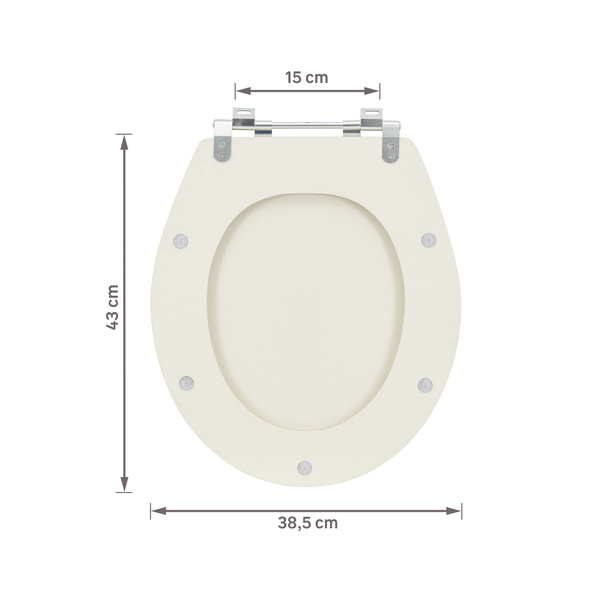 Assento Sanitário Formatos Ravena, Targa, Izy e Studio com Fechamento Comum Oval MDF Creme Sicmol - Imagem 8