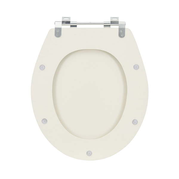 Assento Sanitário Formatos Ravena, Targa, Izy e Studio com Fechamento Comum Oval MDF Creme Sicmol - Imagem 6