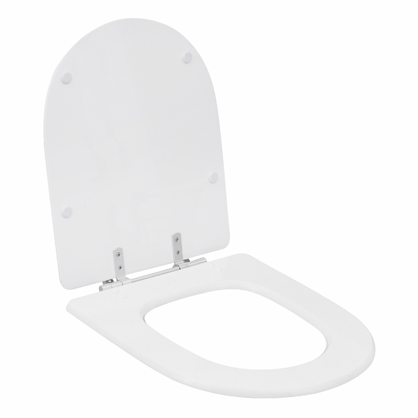 Assento Sanitário Formatos Riviera e Smart com Fechamento Comum Quadrado Poliéster Branco Sensea