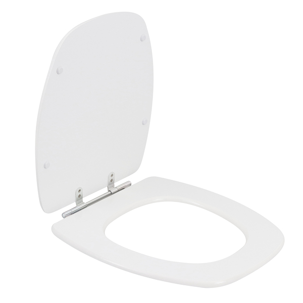 Assento Sanitário Formatos Thema com Fechamento Comum Quadrado MDF Branco Sensea