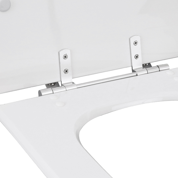 Assento Sanitário Formatos Vogue Plus com Fechamento Comum Quadrado Poliéster Branco Sensea - Imagem 5