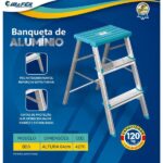 Banqueta Escada Doméstica 3 Degraus Alumínio Gibafér - Imagem 4