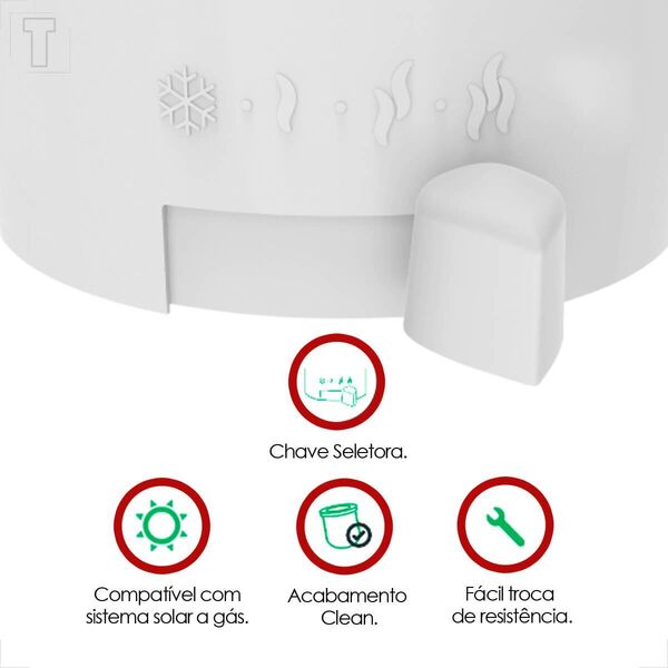 Chuveiro 4 Temperaturas 220V 6800W Branco Moment Zagonel - Imagem 5