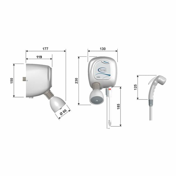 Chuveiro Cardal Florenza Multitemperaturas Branco 127v - 5500w - Imagem 3