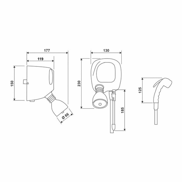 Chuveiro Cardal Florenza Multitemperaturas Preto 127v - 5500w - Imagem 3