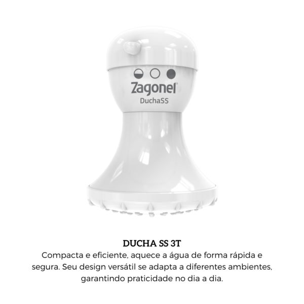 Chuveiro Ducha Elétrico Ss 3 Temperaturas 220v 5200w Branco - Imagem 5