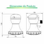 Chuveiro Ducha Elétrico Ss 3 Temperaturas 220v 5200w Branco - Imagem 4