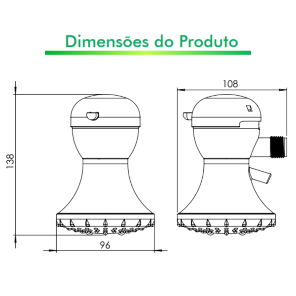 Chuveiro Ducha Elétrico Ss 3 Temperaturas 220v 5200w Branco - Imagem 4