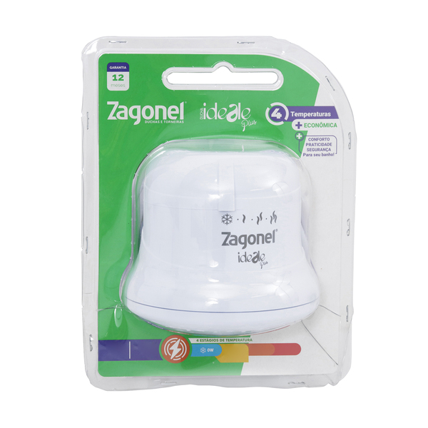 Chuveiro Elétrico Multitemperatura 127V (110V) 5500w Branco Redondo Ideale Plus sem Cano Zagonel - Imagem 6