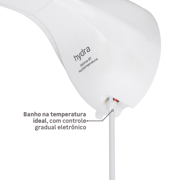 Chuveiro Elétrico Multitemperatura 127V (110V) 5500w Branco Redondo Optima 8T Hydra - Imagem 5