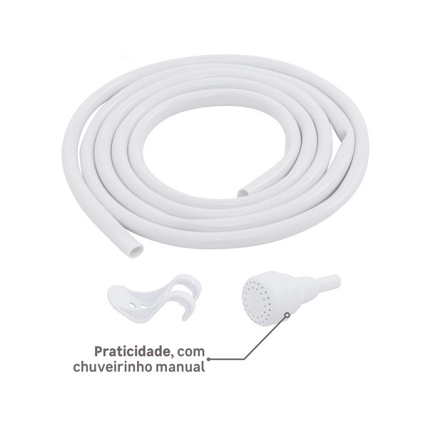 Chuveiro Elétrico Multitemperatura 220V 6800w Branco Redondo Ideale Plus sem Cano Zagonel - Imagem 5