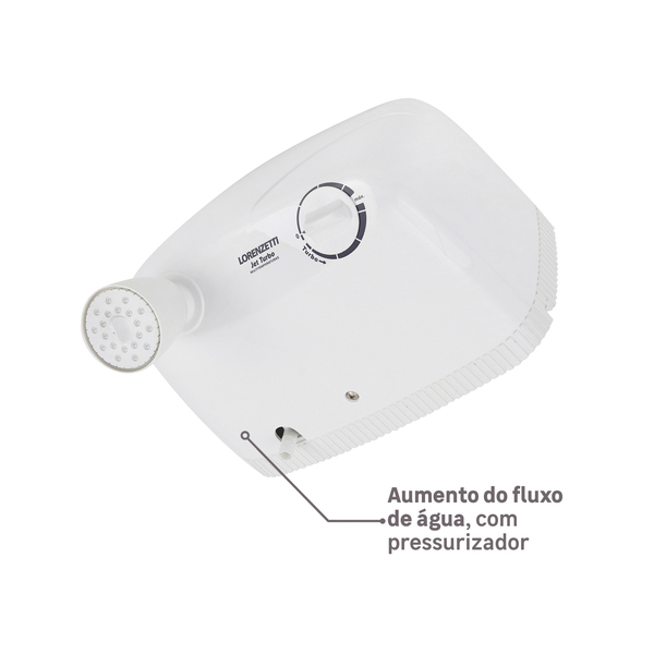 Chuveiro Elétrico Multitemperatura 220V 7800w Branco Redondo com Pressurizador Jet Turbo Lorenzetti - Imagem 4