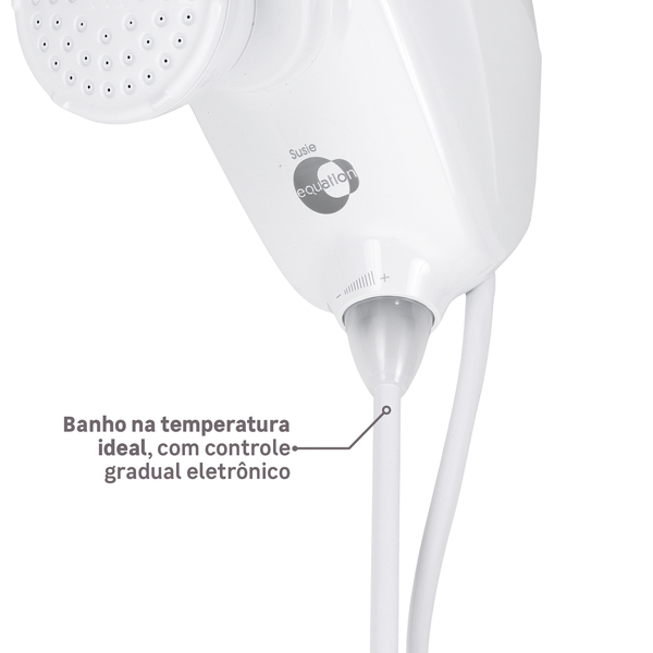 Chuveiro Elétrico Eletrônico 127V (110V) 5500w Branco Redondo Susie Equation - Imagem 5