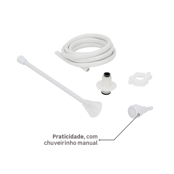 Chuveiro Elétrico Eletrônico 127V (110V) 5500w Branco Redondo Susie Equation - Imagem 6