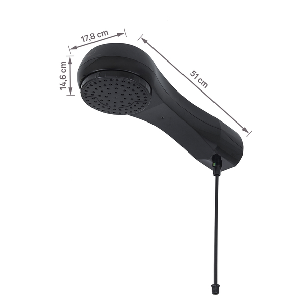 Chuveiro Elétrico Eletrônico 127V (110V) 5500w Preto Redondo Luka Equation - Imagem 7