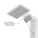 Chuveiro Elétrico Eletrônico 127V (110V) 5500w Branco e Cromado Quadrado Falls Hydra - Imagem 6