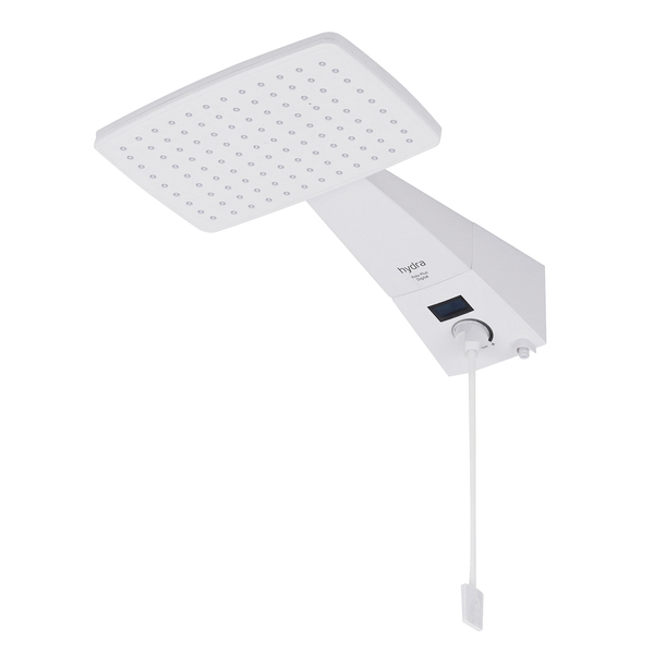 Chuveiro Elétrico Eletrônico com Visor Digital 127V (110V) 5500w Branco Quadrado Polo Plus Hydra