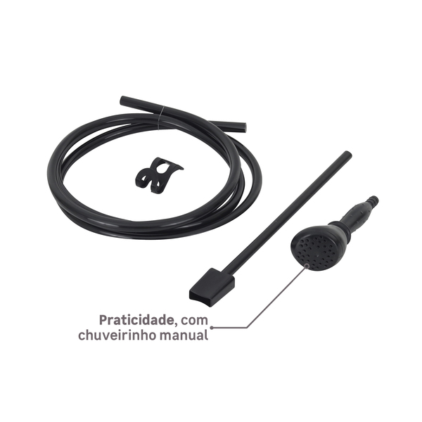 Chuveiro Elétrico Híbrido Eletrônico com Visor Digital 127V (110V) 5500w Preto Quadrado Ducali Premium Digital Zagonel - Imagem 9