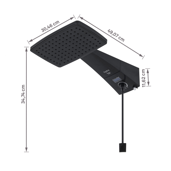 Chuveiro Elétrico Eletrônico com Visor Digital 127V (110V) 5500w Preto Quadrado Polo Plus Hydra - Imagem 6