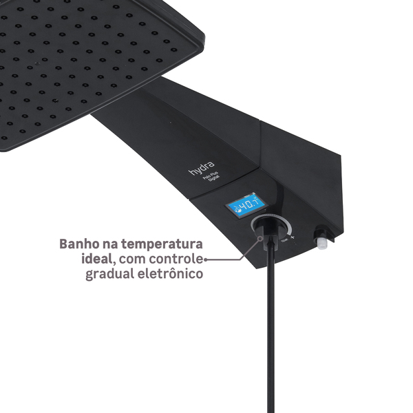 Chuveiro Elétrico Eletrônico com Visor Digital 127V (110V) 5500w Preto Quadrado Polo Plus Hydra - Imagem 4