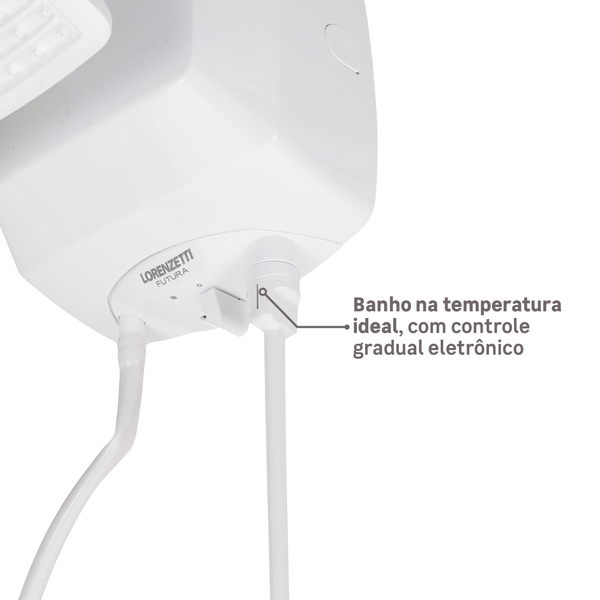 Chuveiro Elétrico Eletrônico 220V 7500w Branco Quadrado Futura Lorenzetti - Imagem 4