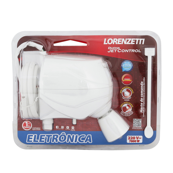 Chuveiro Elétrico Eletrônico 220V 7800w Branco Redondo Jet Control Lorenzetti - Imagem 8