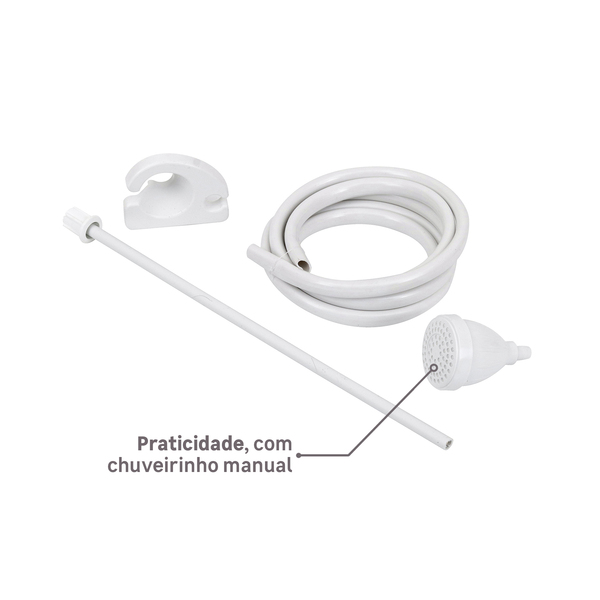 Chuveiro Elétrico Eletrônico 220V 6800w Branco Redondo Luka Equation - Imagem 4