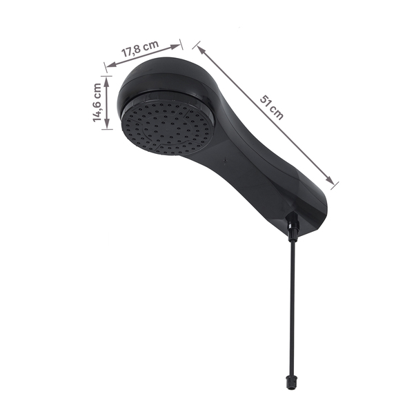 Chuveiro Elétrico Eletrônico 220V 6800w Preto Redondo Luka Equation - Imagem 6