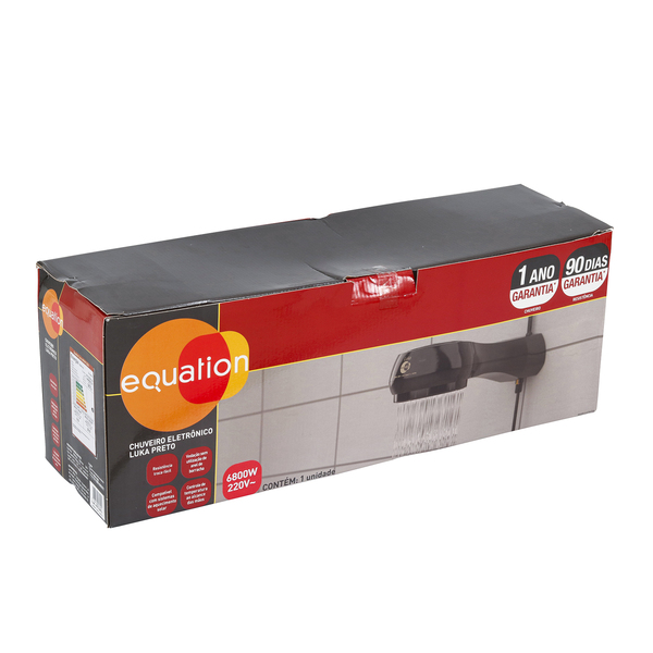 Chuveiro Elétrico Eletrônico 220V 6800w Preto Redondo Luka Equation - Imagem 7